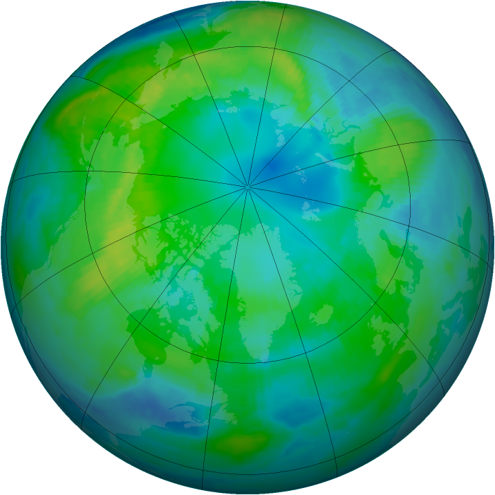 Arctic ozone map for 18 October 1998